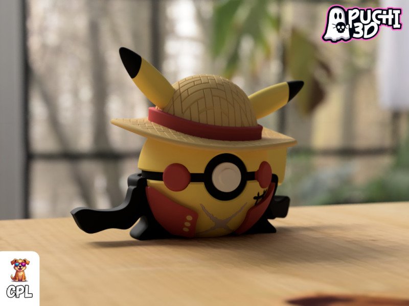 Pokebola Pikachu Monkey D Luffy One Piece