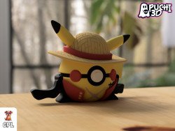 Pokebola Pikachu Monkey D Luffy One Piece
