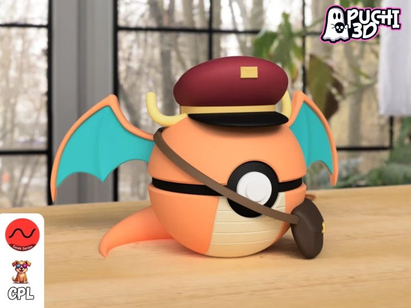Pokebola Dragonite | Figura decorativa impresa en 3D