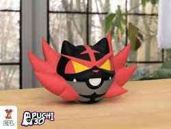 Pokebola Incineroar | Figura decorativa impresa en 3D