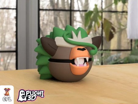 Pokebola Rillaboom | Figura decorativa impresa en 3D