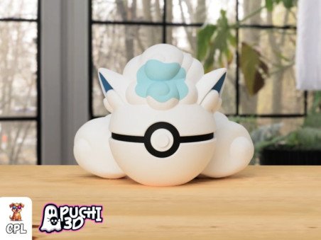 Pokebola Vulpix Alola | Figura decorativa impresa en 3D