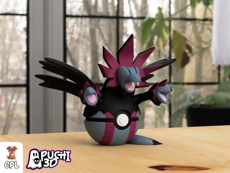 Pokebola Hydreigon | Figura decorativa impresa en 3D