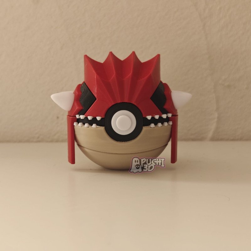 Pokebola Groudon | Figura decorativa impresa en 3D