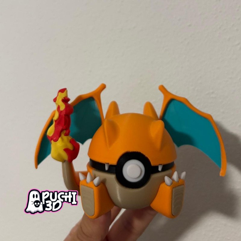 Pokebola Charizard | Figura decorativa impresa en 3D