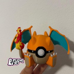 Pokebola Charizard | Figura decorativa impresa en 3D