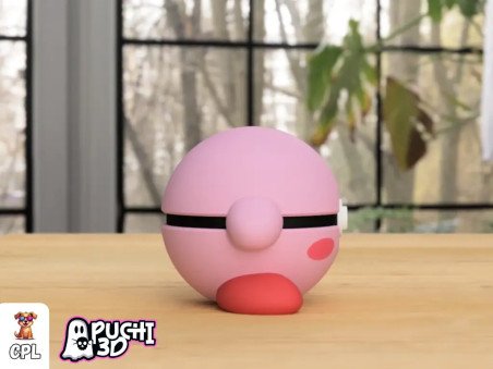 Pokebola Kirby | Figura decorativa impresa en 3D