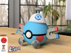 Pokebola Magnemite Pokopia | Figura decorativa impresa en 3D